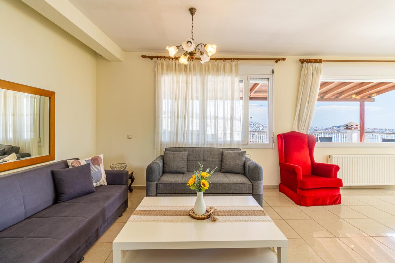 Finas Penthouse,Private Terrace,Great View,Mins From Sea Apartment Kavala Exterior photo
