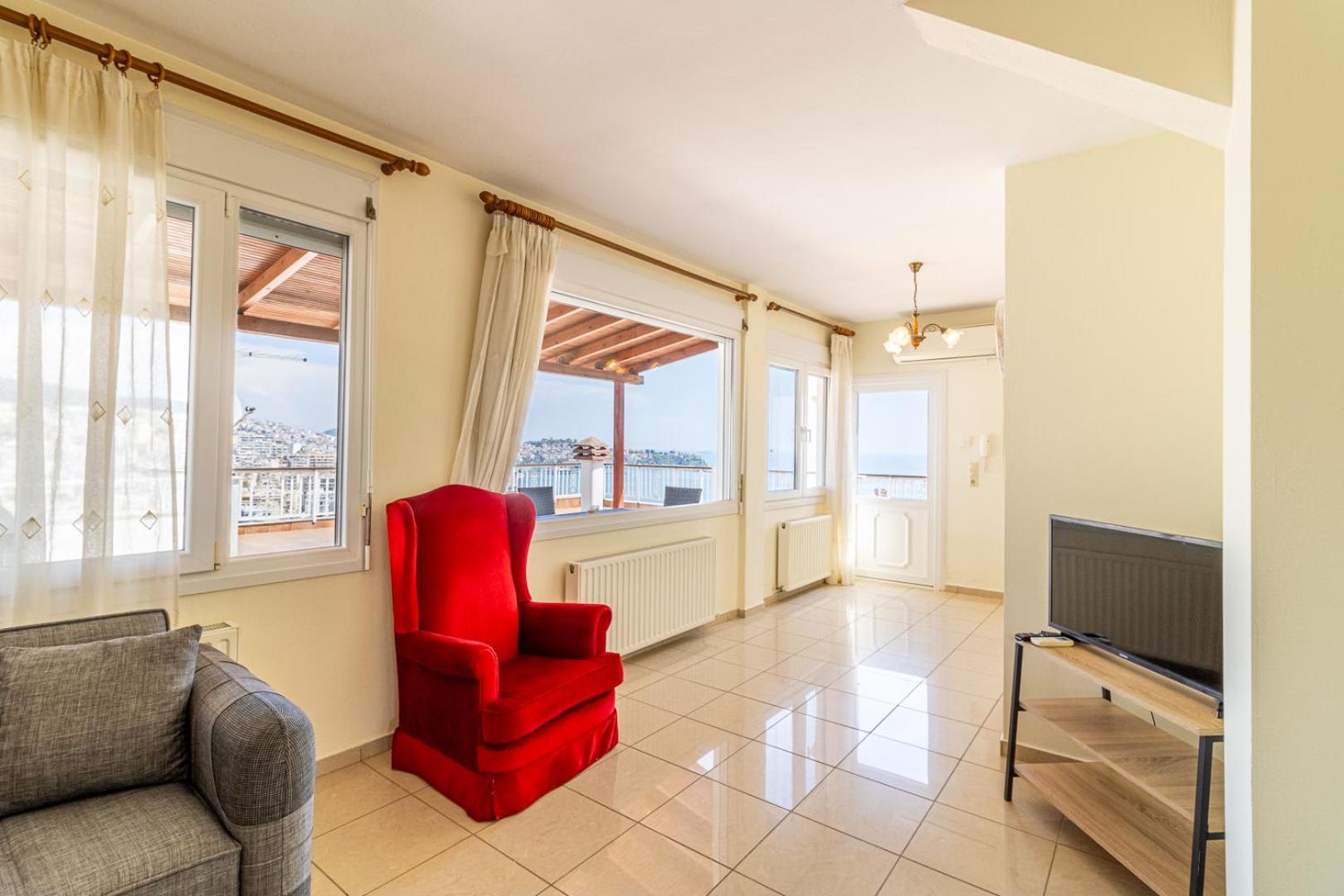 Finas Penthouse,Private Terrace,Great View,Mins From Sea Apartment Kavala Exterior photo